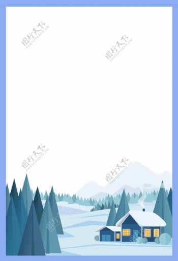 扁平化冬季边框背景设计