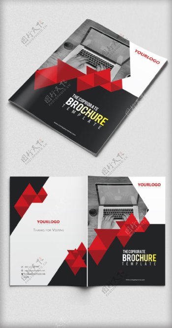 红色时尚大气企业画册封面设计