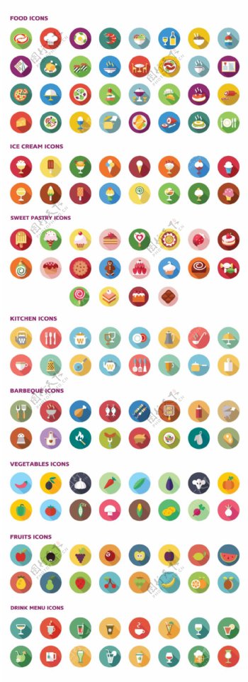 多款厨房图标icon