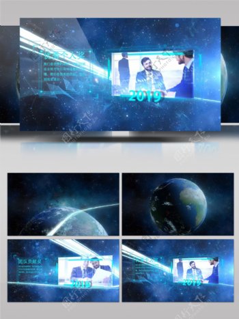 2019蓝色商务科技企业宣传AE模板