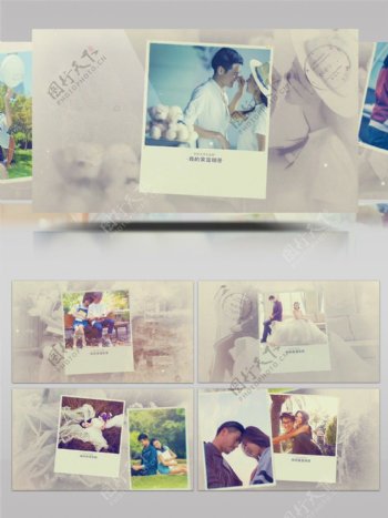 拍立得家庭照片幻灯片婚礼相册AE模板