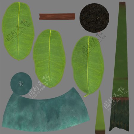 简约室内绿色盆栽模型素材