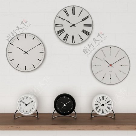 黑白艺术钟表3d模型