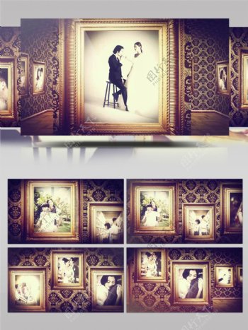 欧美艺术墙画廊个人家庭婚礼写相册AE模板