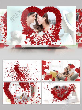 玫瑰婚礼爱情相册展示AECC2015模板