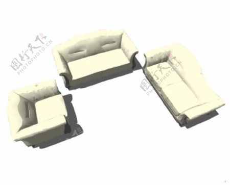 白色沙发su模型效果图