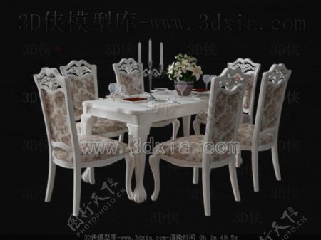 白色田园风格餐桌