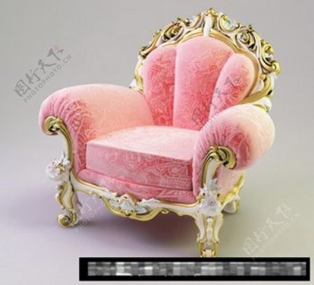 公主单人沙发3d模型