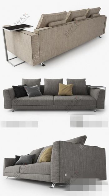现代时尚舒适布艺多人沙发3d模型