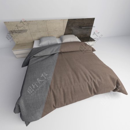 舒适温暖双人床3d模型