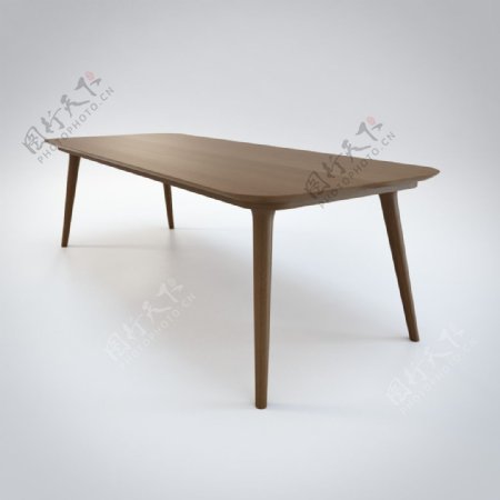 大型木质长桌模型