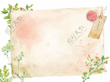 韩式小清新粉色水彩信纸背景