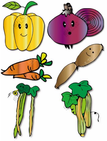 各种颜色蔬菜元素可商用