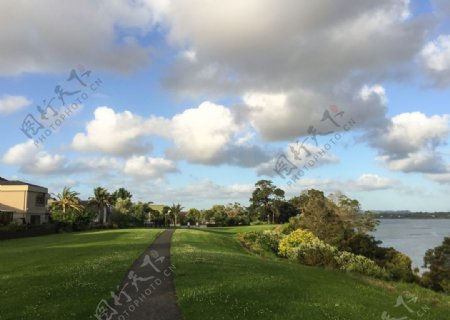 新西兰海滨小镇风景