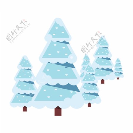 卡通冬季圣诞树元素可商用