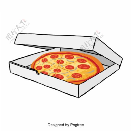 卡通手绘抽象披萨设计