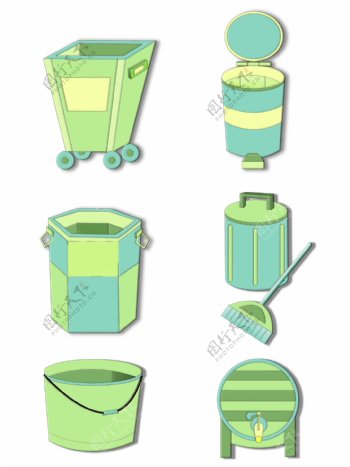 桶水桶装饰元素图案创意简约