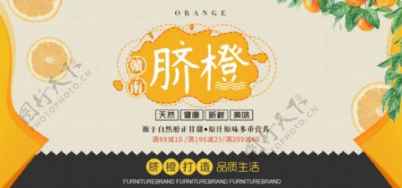 橙子水果促销banner