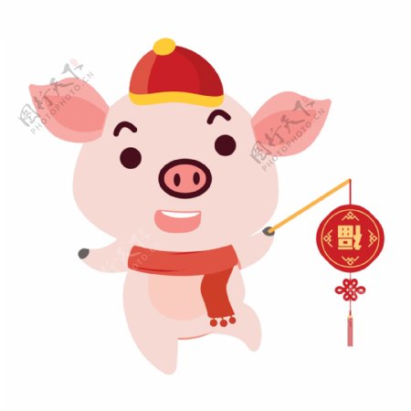 2019年猪年小猪png元素