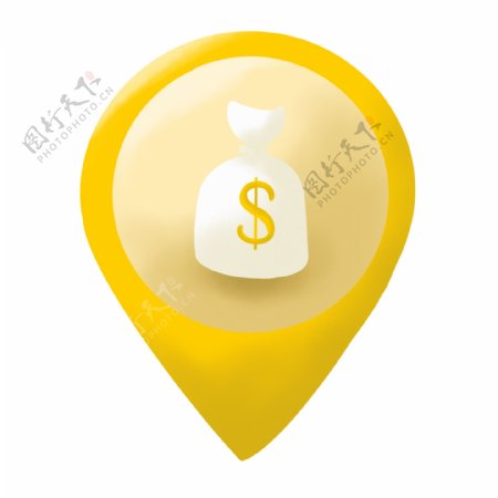 黄色财务室图标插画