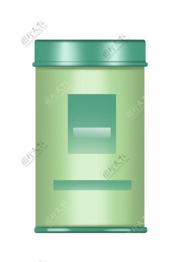 绿色的化妆品瓶子插画