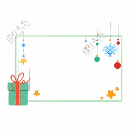 绿色礼盒圣诞边框