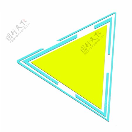 水彩黄色几何三角形