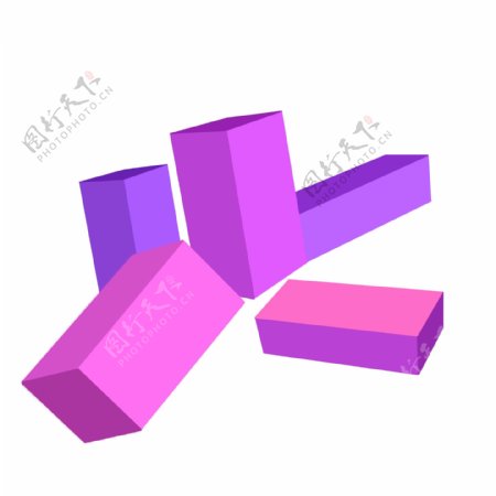 紫色的长方体插画