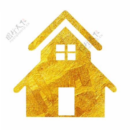 烫金色平面房子图标