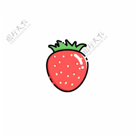 卡通红色草莓水果