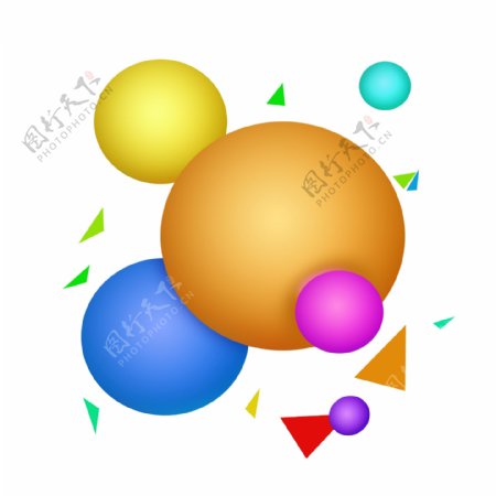 漂浮彩色立体圆球