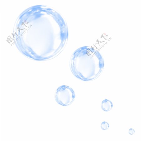 水下蓝色透明气泡