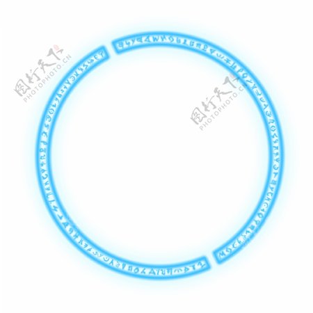蓝色圆形圆环PSD透明底