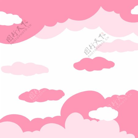 粉色系漂浮的云彩png透明底千库原创