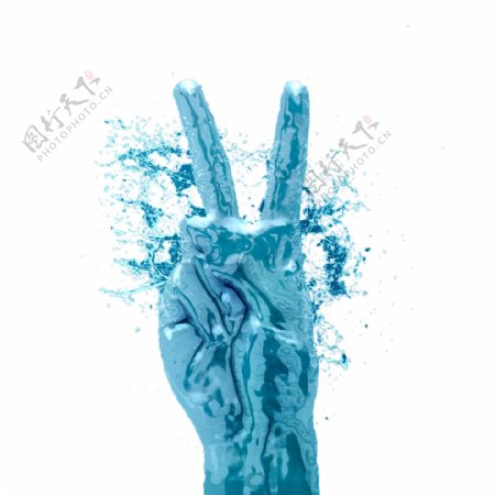 蓝色液体手指第二动作效果图