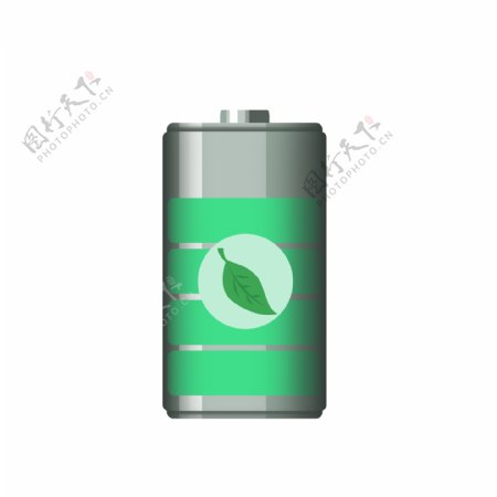 环保绿色电池插画