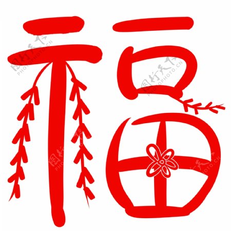 中国风鞭炮设计形象福字