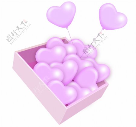 紫色心形爱心气球