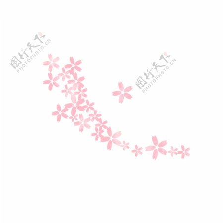 手绘粉色樱花花瓣
