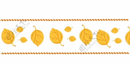 黄色树叶分割线装饰