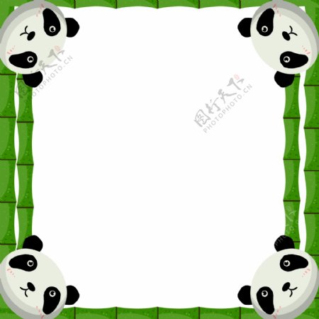 竹子熊猫装饰边框