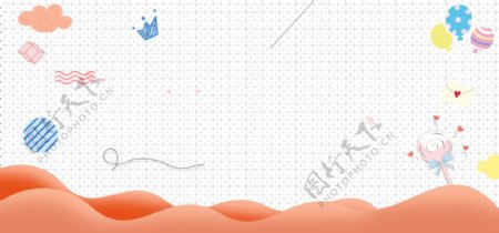 淘宝促销橙色清新banner