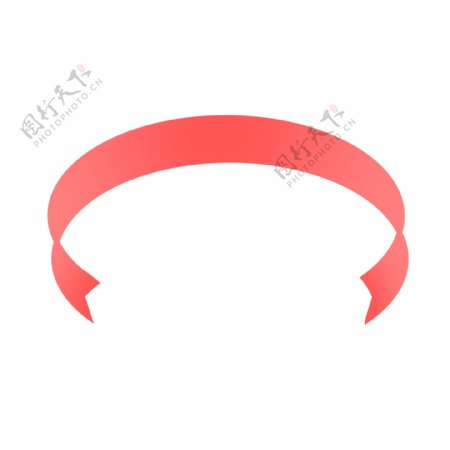 粉红色圆形彩带标题框