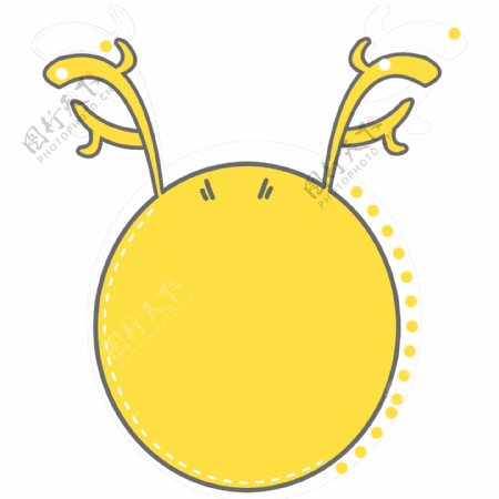 黄色的鹿报框插画