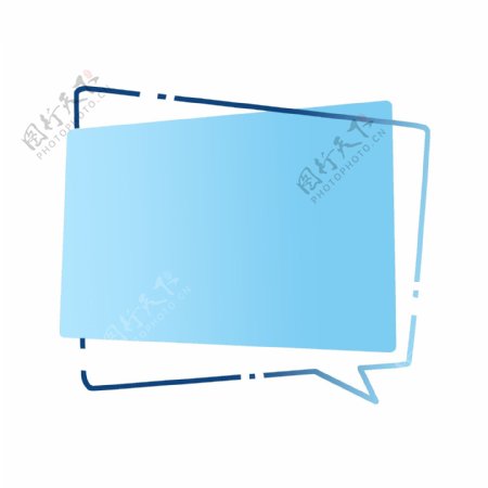 蓝色科技方形对话框