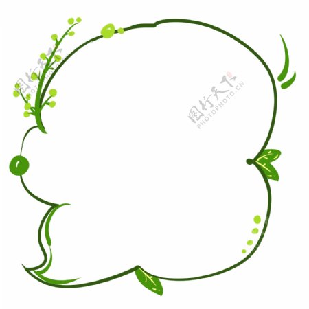 绿色的树叶报框插画
