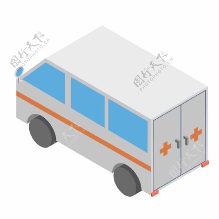 医疗交通救护车插画