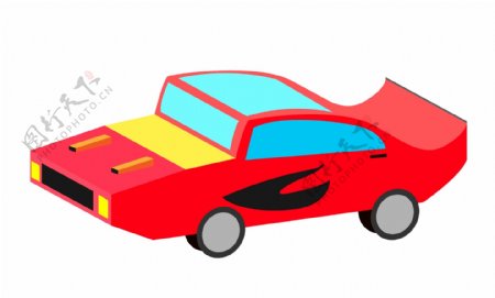 红色的跑车装饰插画