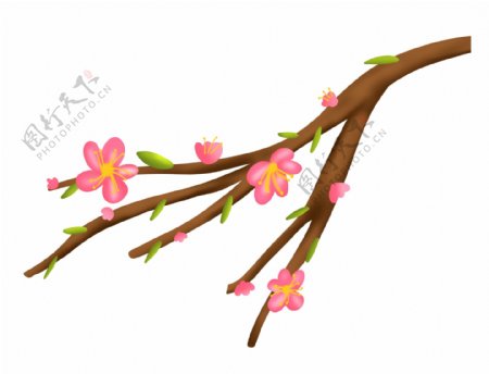 春季桃花装饰插画