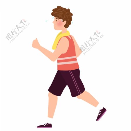 健身跑步运动人物
